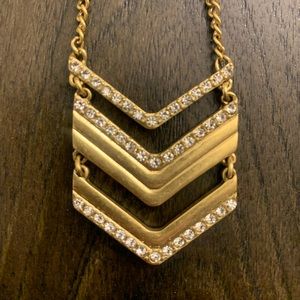 J.Crew Gold Long Strap Necklace with a Tri-Arrow design